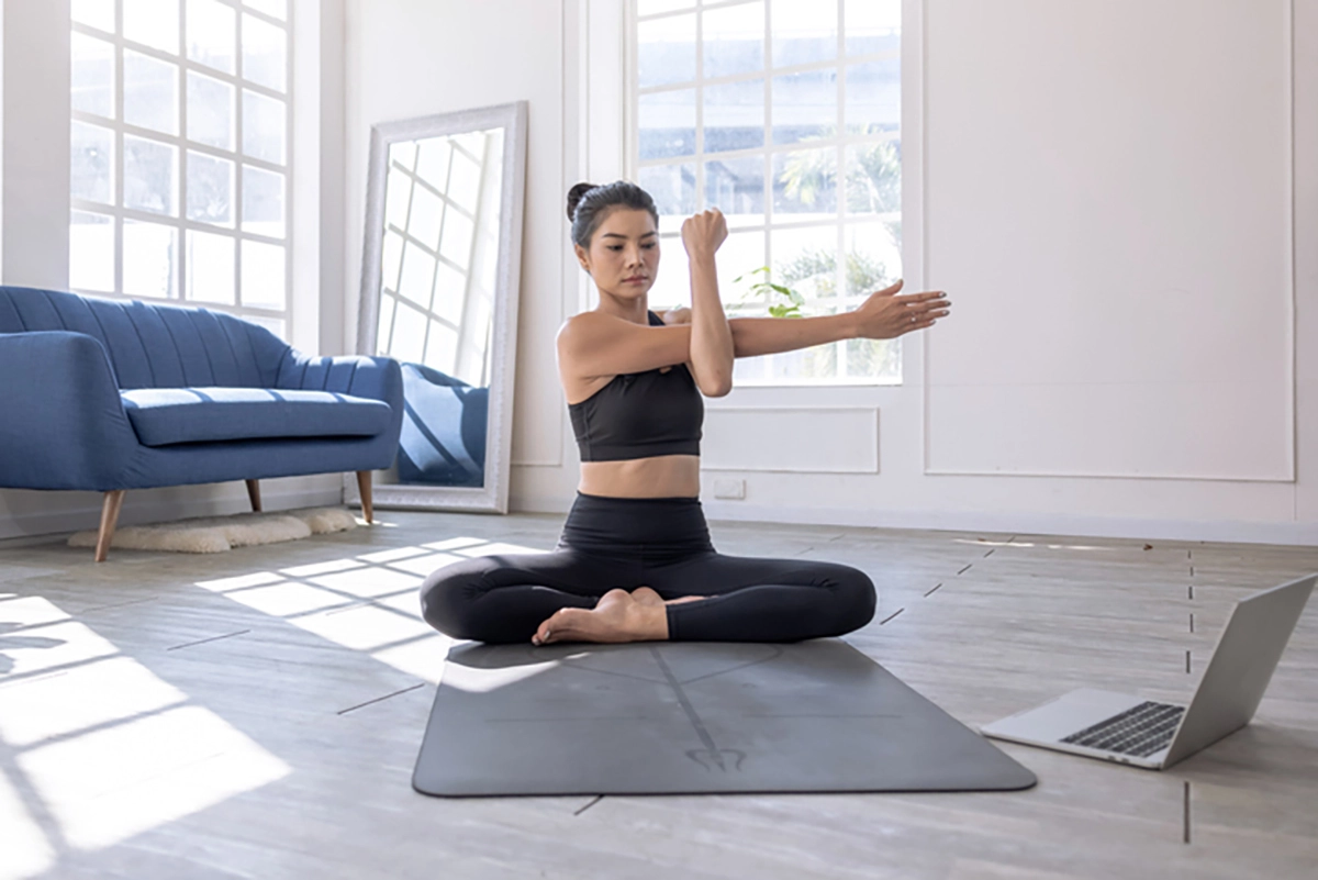 woman stretching